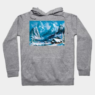 Winter Cabin by a Frozen Lake Hoodie